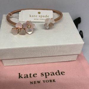 KATE SPADE • Rose Gold Precious Pansy Flex Cuff Bracelet - Small Size